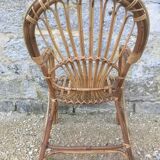 2 armchairs in old rattan