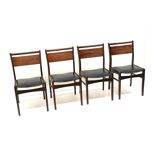 Set of 4 vintage rosewood dining chairs made in the 1960s