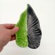 SAP Vallauris Vintage Leaf Bowl Two-Tone Ceramic Green Black 50s 60s