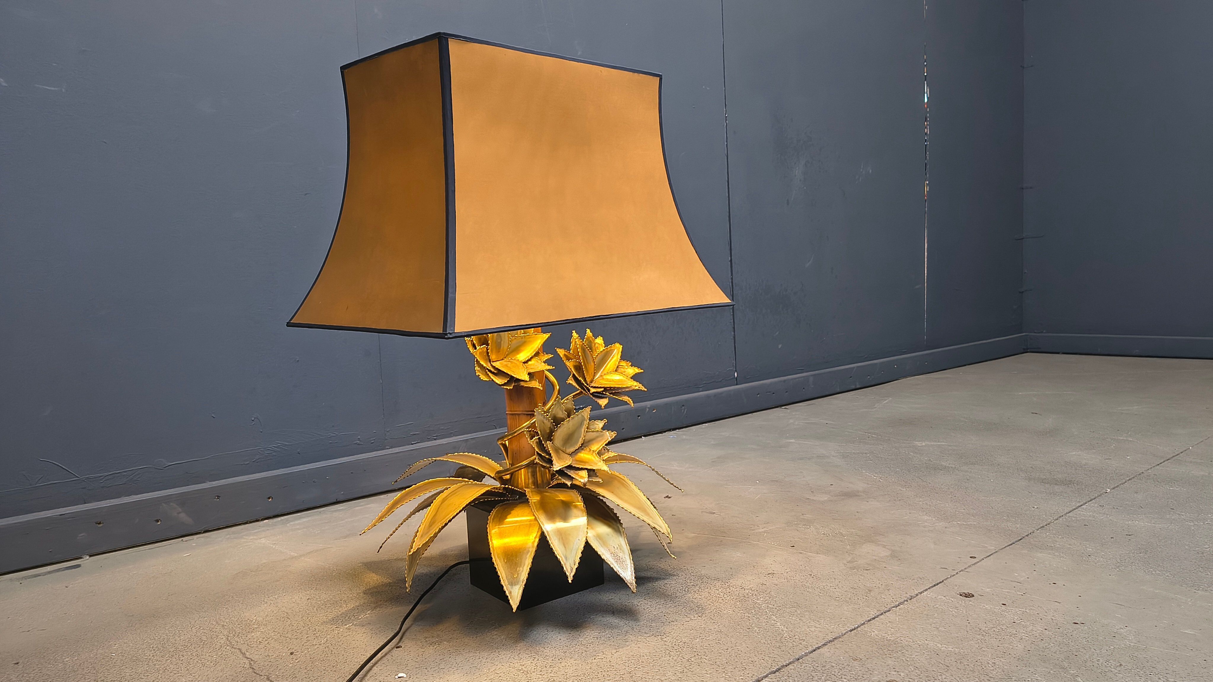Maison Jansen floral table lamp, 1970s