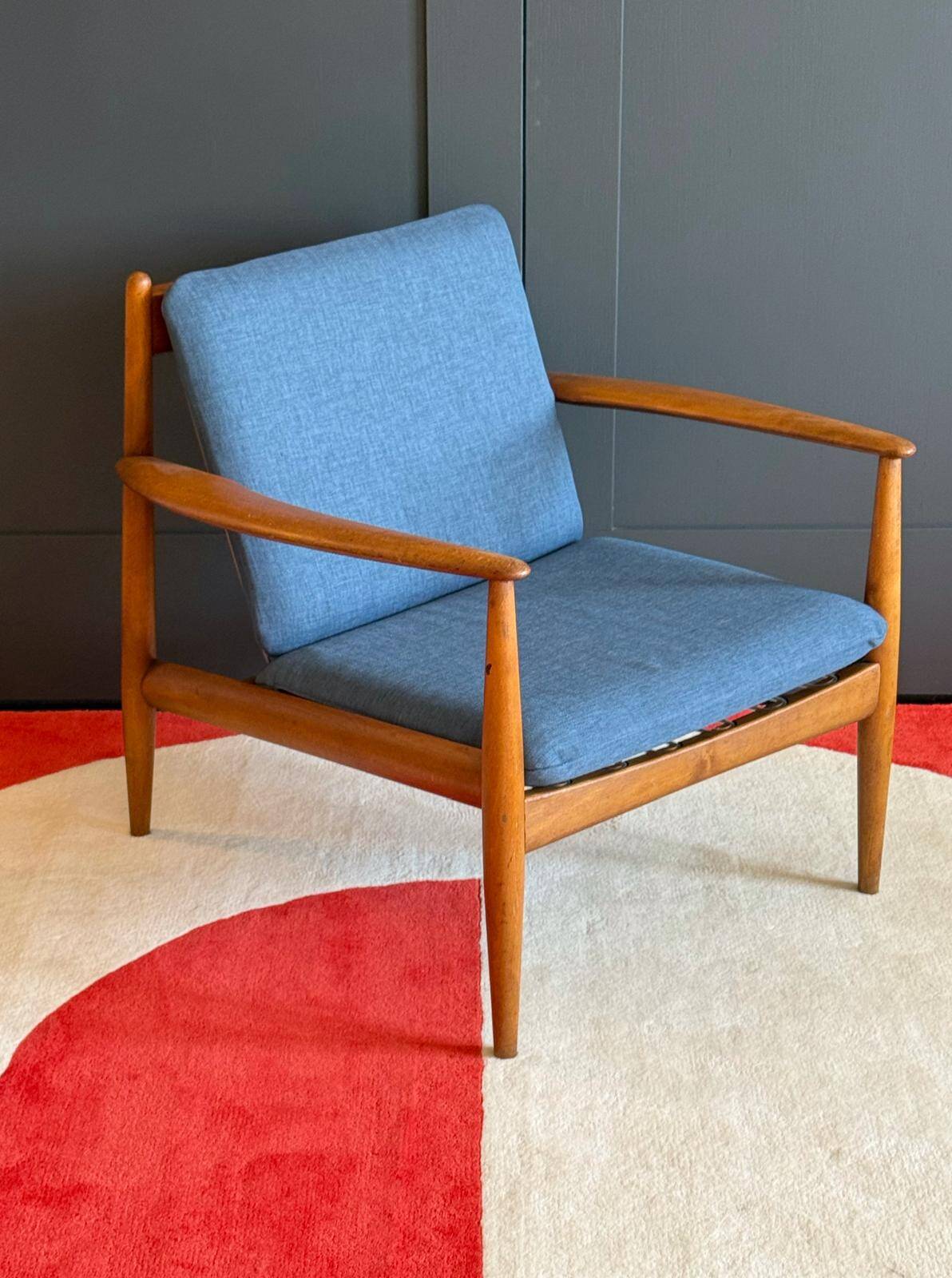 Scandinavian armchair in solid teak by Grete Jalk