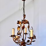 Old gilded metal chandelier circa 1960