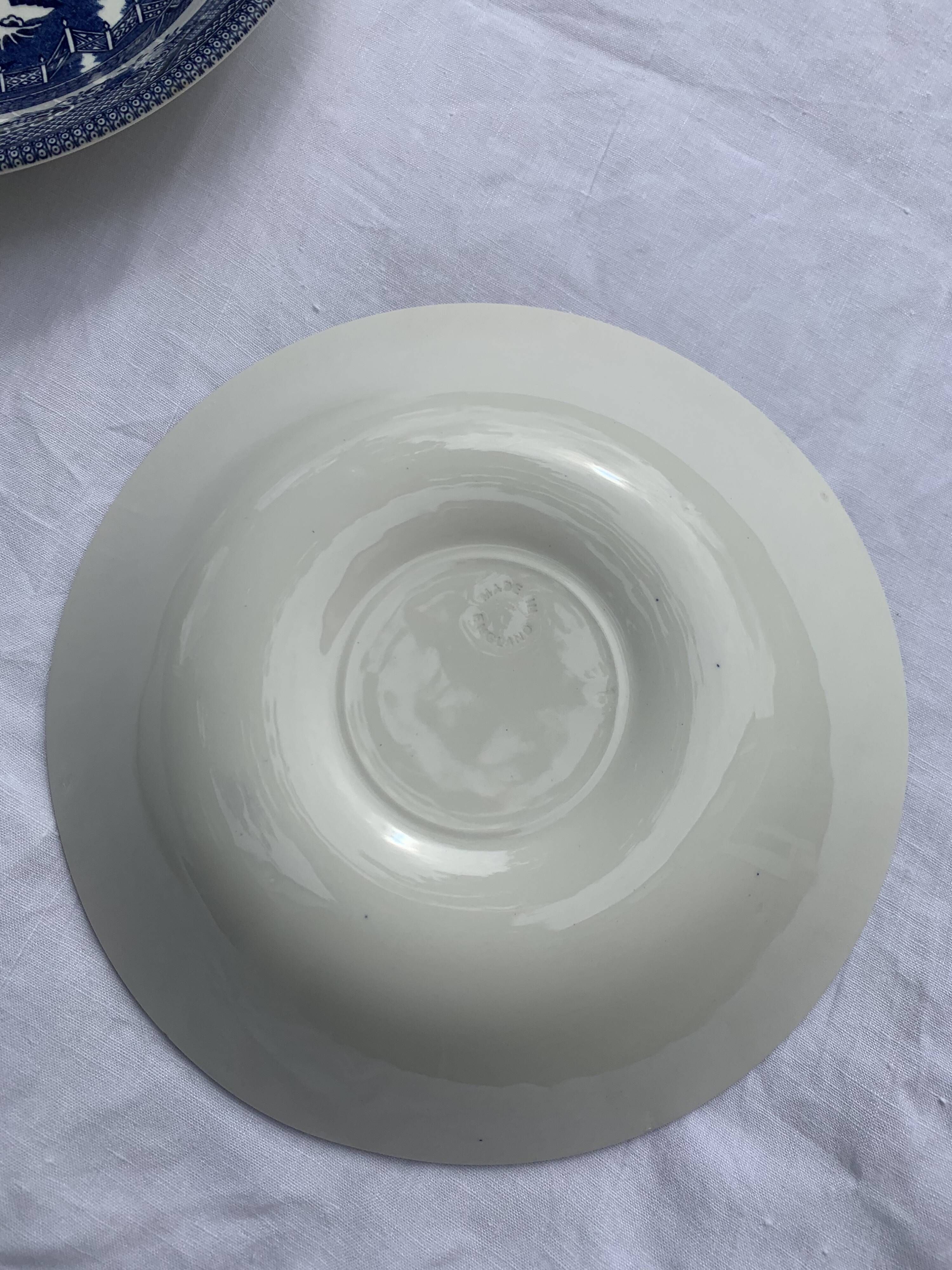 6 soup plates, Willow Churchill model, made in England, Asian landscape