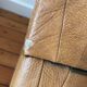 Pouf coffre cuir patchwork vintage circa 1960