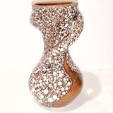 Vallauris Ceramics Fat Lava Spiral Vase Coral 28 cm Vintage