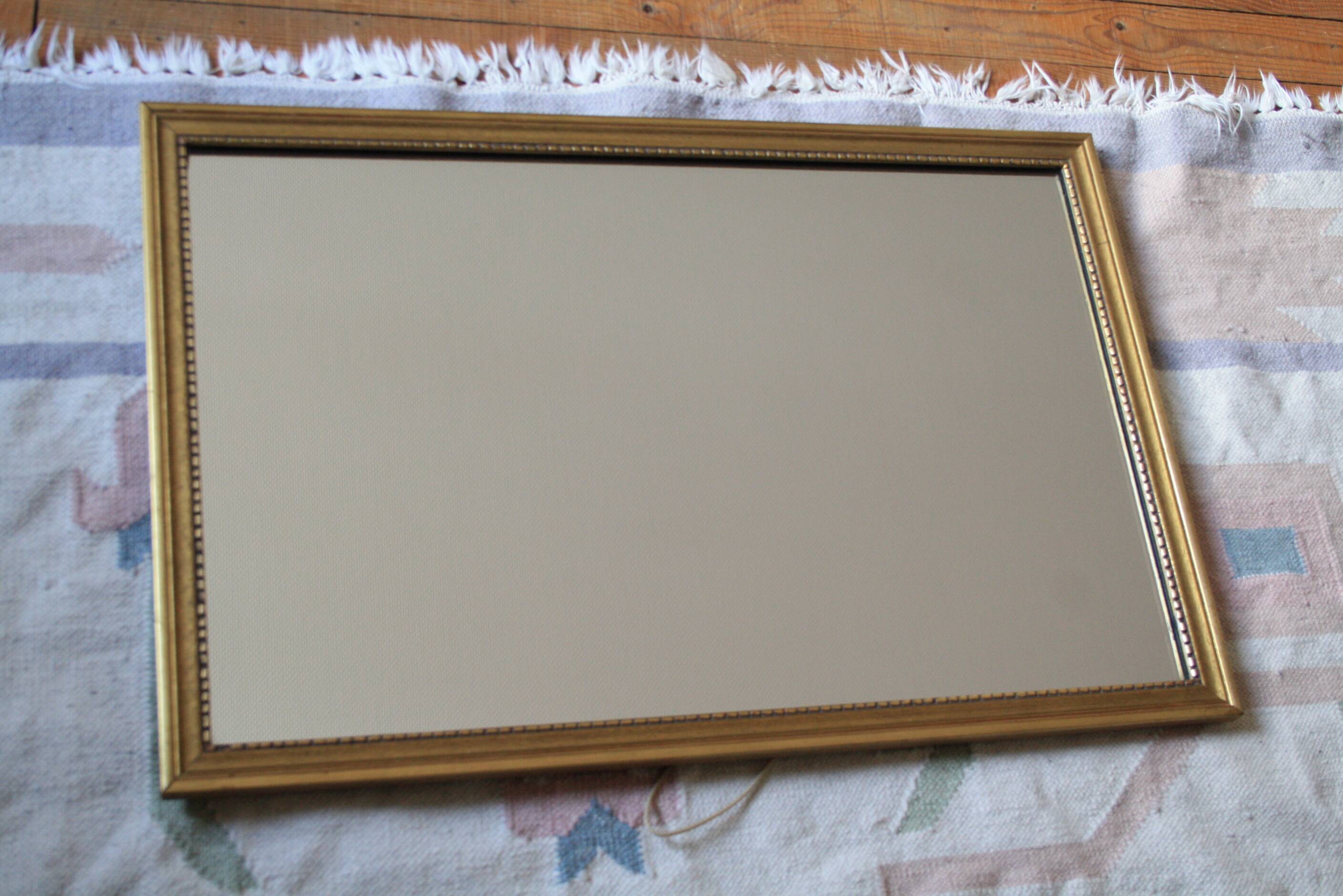 Rectangular golden mirror