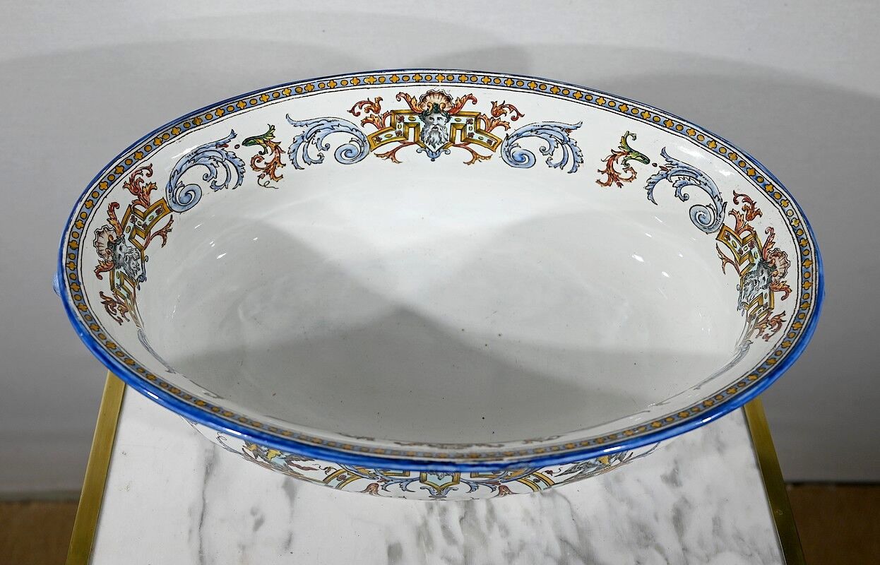 Gien earthenware planter, renaissance style – early twentieth century