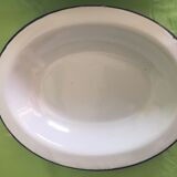 Set de 4 plats tole émaillée blanc