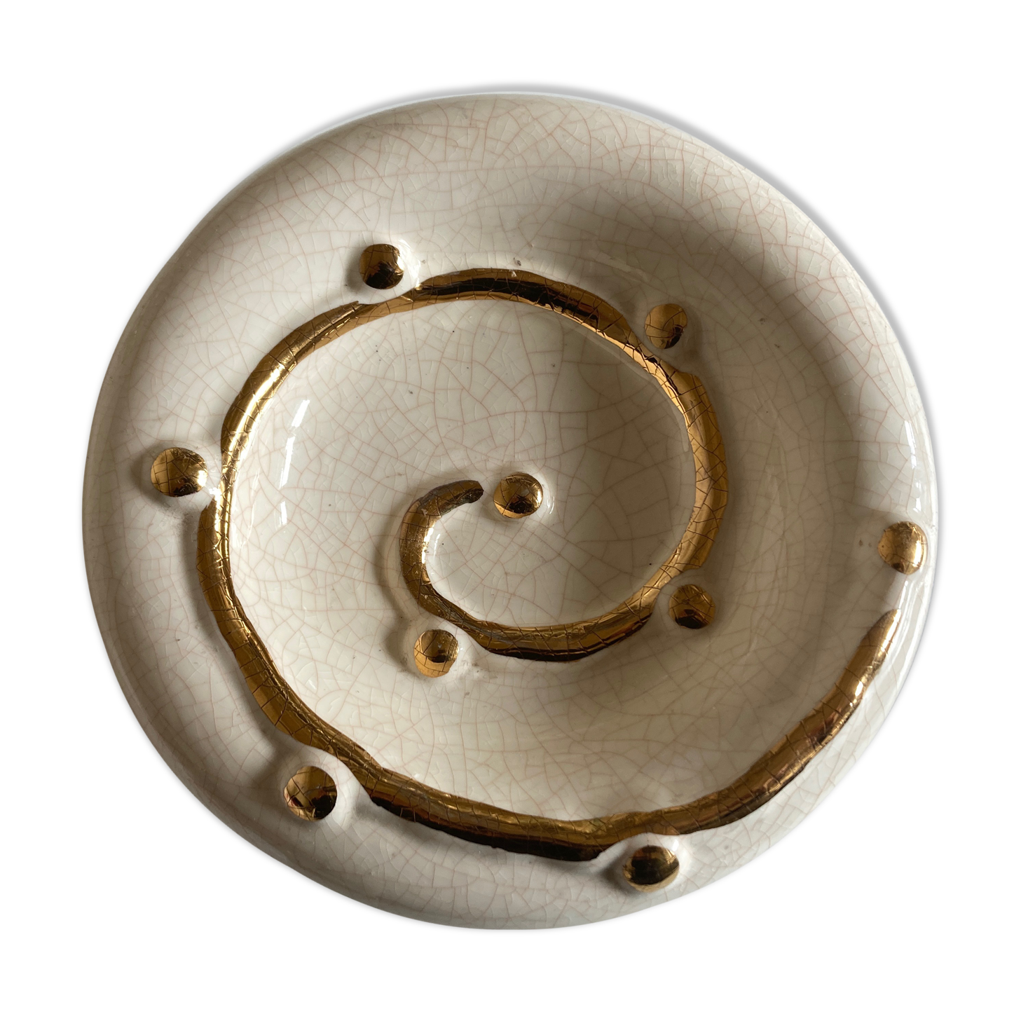 Empty pocket modernist swirl 1960 faience de Longwy