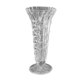 Small vase transparent chiseled glass soliflore on foot