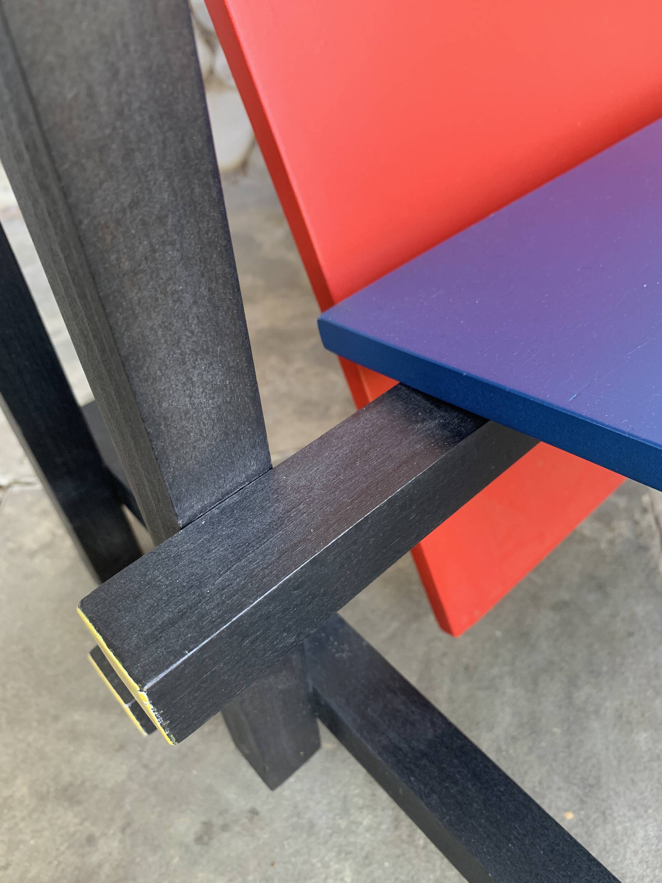 Armchair in the style of the Red & Blue Chair by Gerrit Rietveld