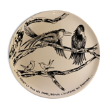 Assiette corbeau humoristique gien