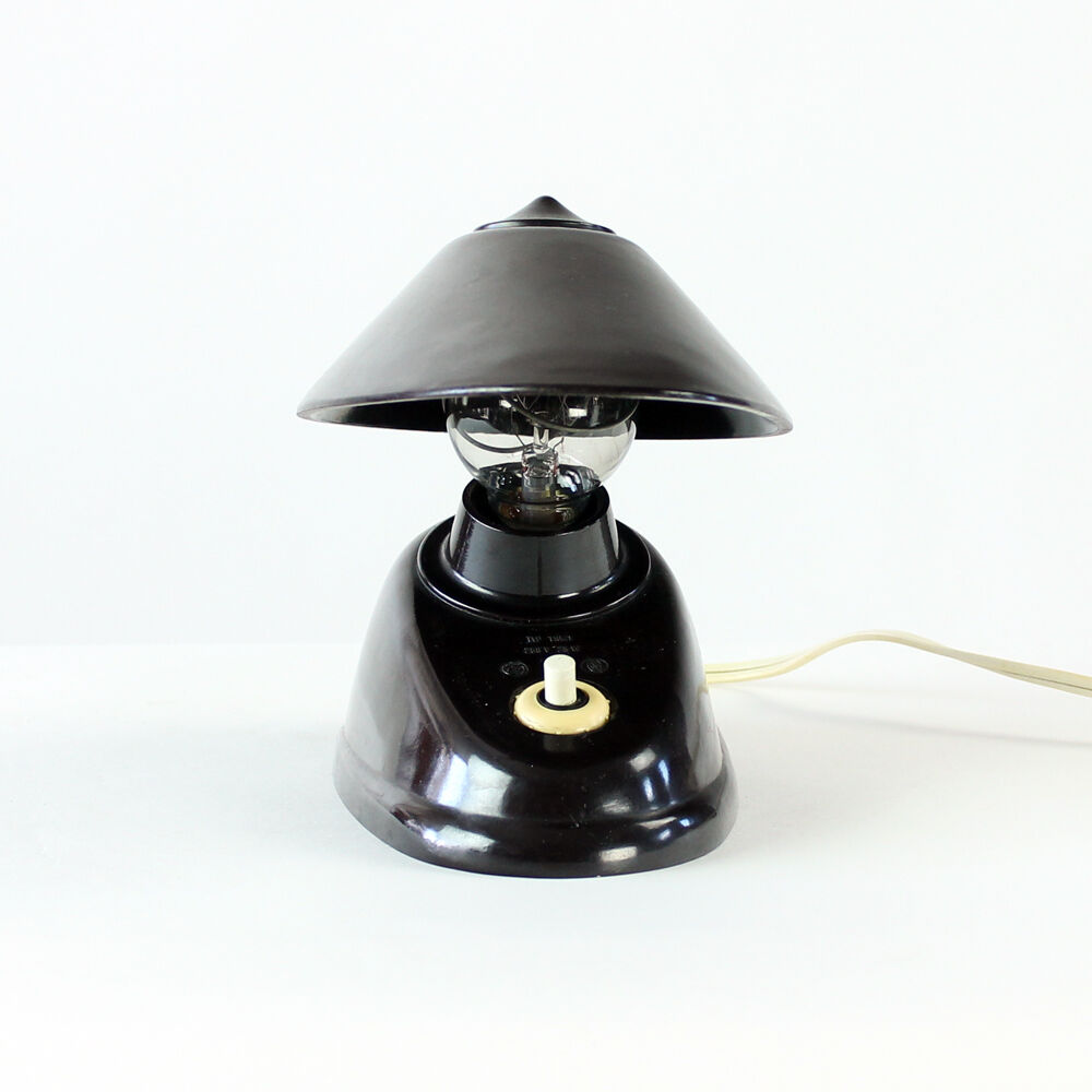 Brown bakelite lamp by Bauhaus team for ESC Zukov, 1930s