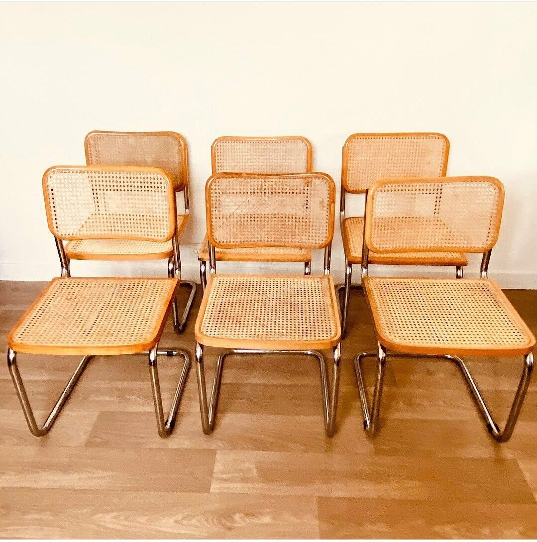 Breuer B32 beige chairs