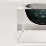 1960s stunning grey ashtray or catchall by flavio poli for seguso. made in italy