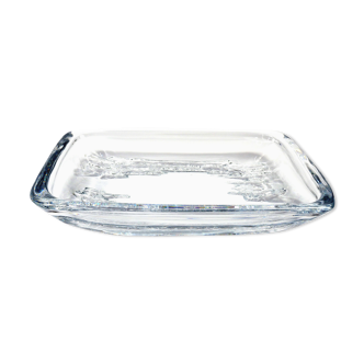 Daum France Mid-Century Rectangular Bowl w/ Ice Pattern-Circa 1960s