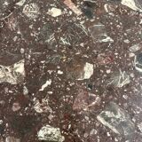 Old marble dining table with metal tulip base from the Italian design in the 60s