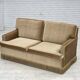 1970s, Danish 2-seater sofa, honey yellow furniture velour.