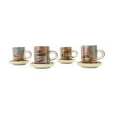 Lot de 4 tasses à expresso et 4 sous-tasses