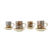 Lot de 4 tasses à expresso et 4 sous-tasses