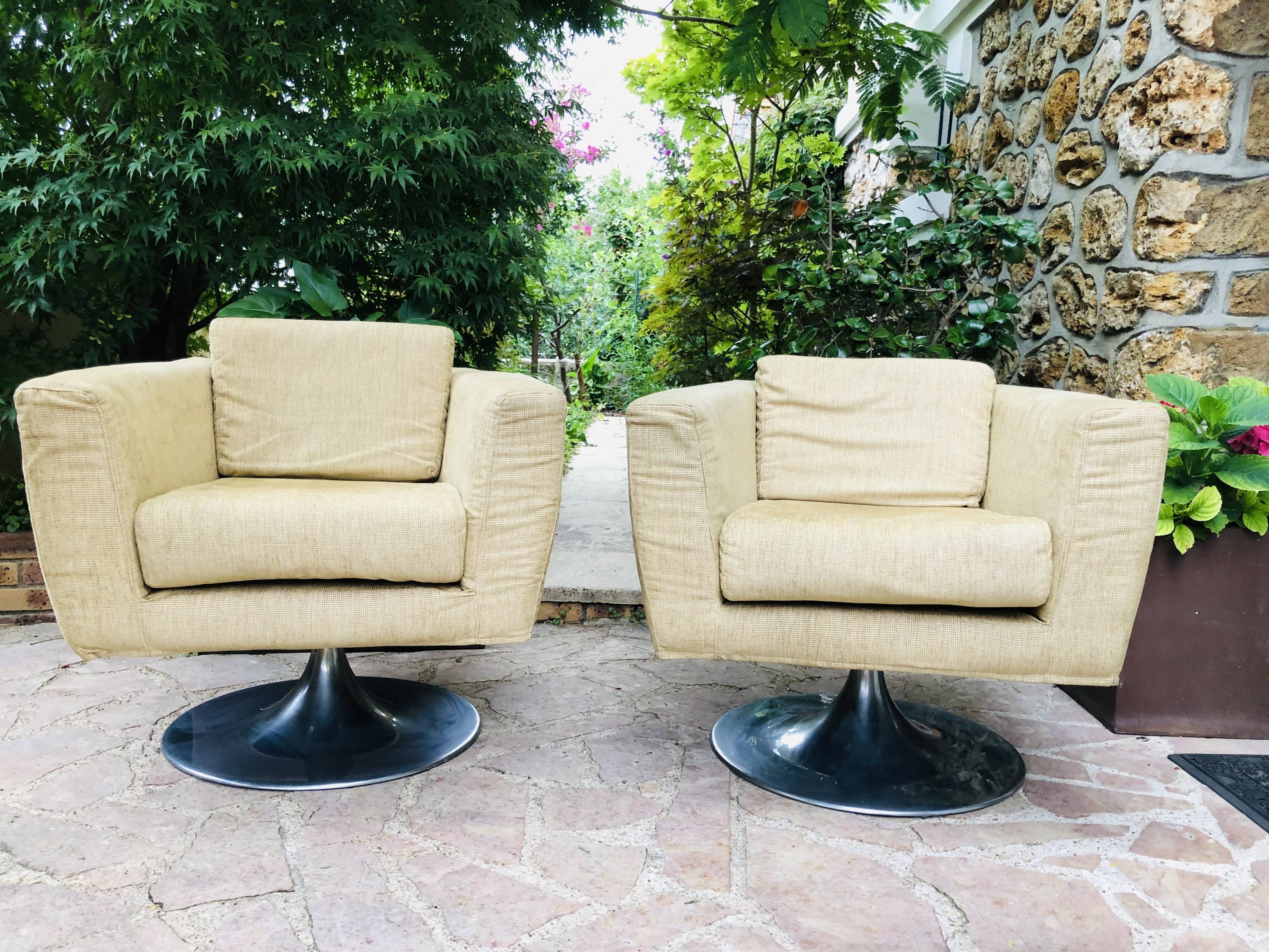 Pair of design armchairs