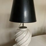 Emile Tessier lamp in glazed clay by Malicorne 1960