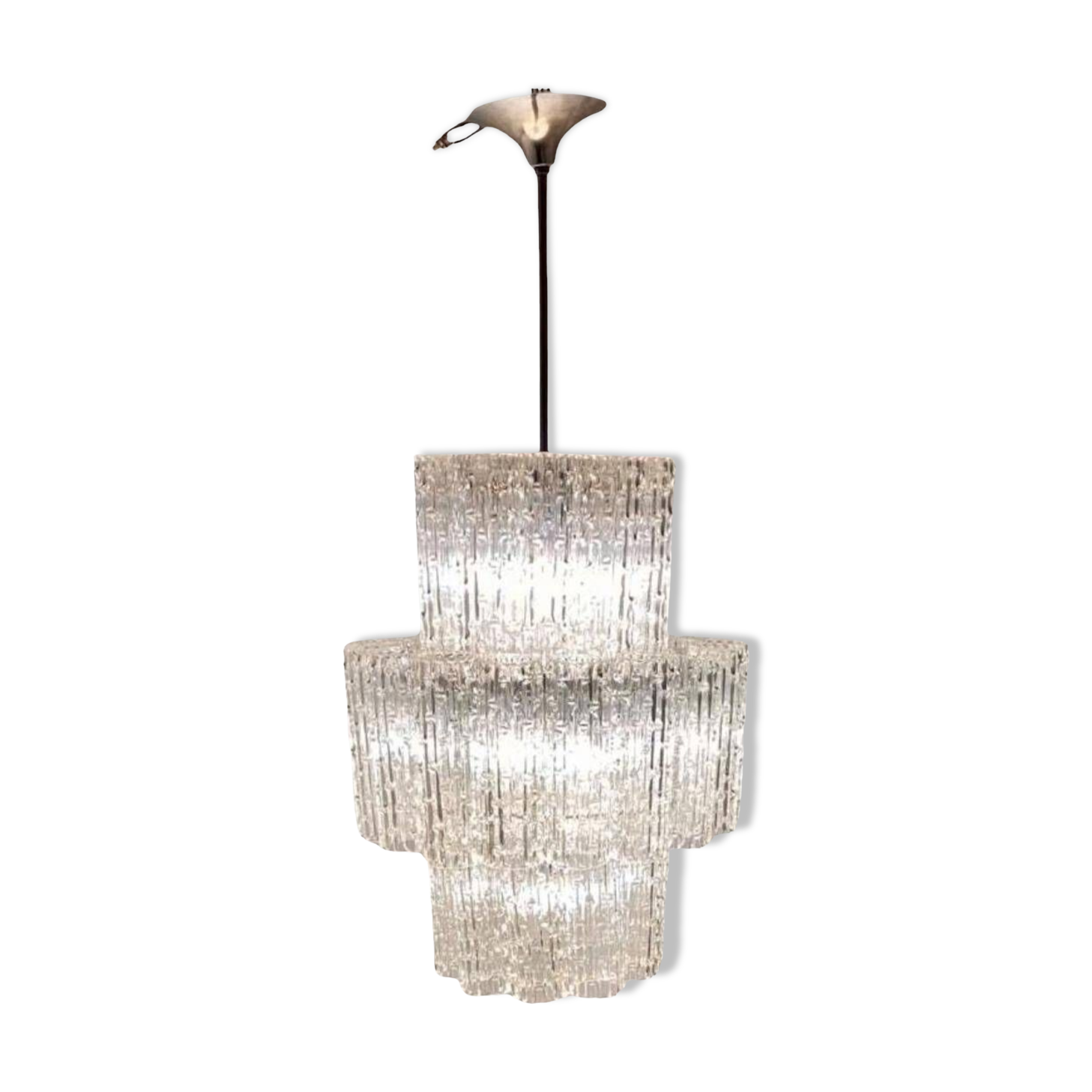 Vintage Murano chandelier, 38 cortex glasses, Italy 1960's