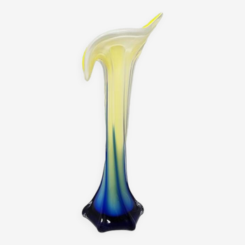 Vase étonnant Jack dans la chaire « Calla Lily » des années 1960 en verre de Murano.