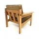 Scandinavian armchair in pine and velvet, Sweden, 1970