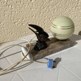 Vintage bird art deco lamp