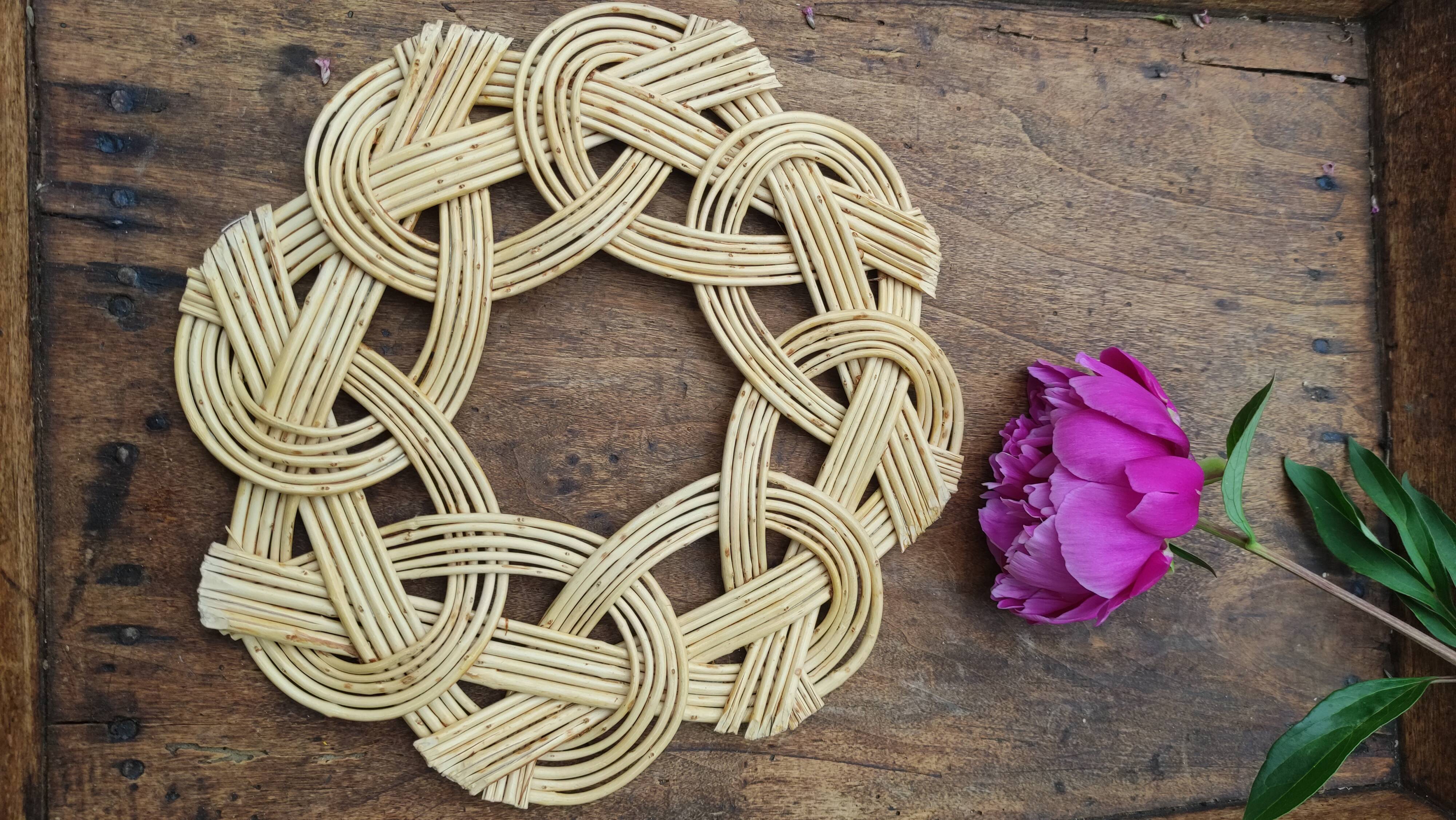 Vintage braided wicker underside