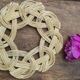 Vintage braided wicker underside