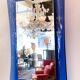 Mid-Century Modern Cobalt Blue Glass Mirror, Italy, 1950s