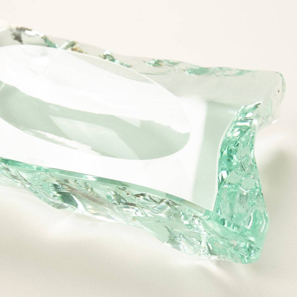 Solid crystal ashtray Fontana Arte Italy 1950s