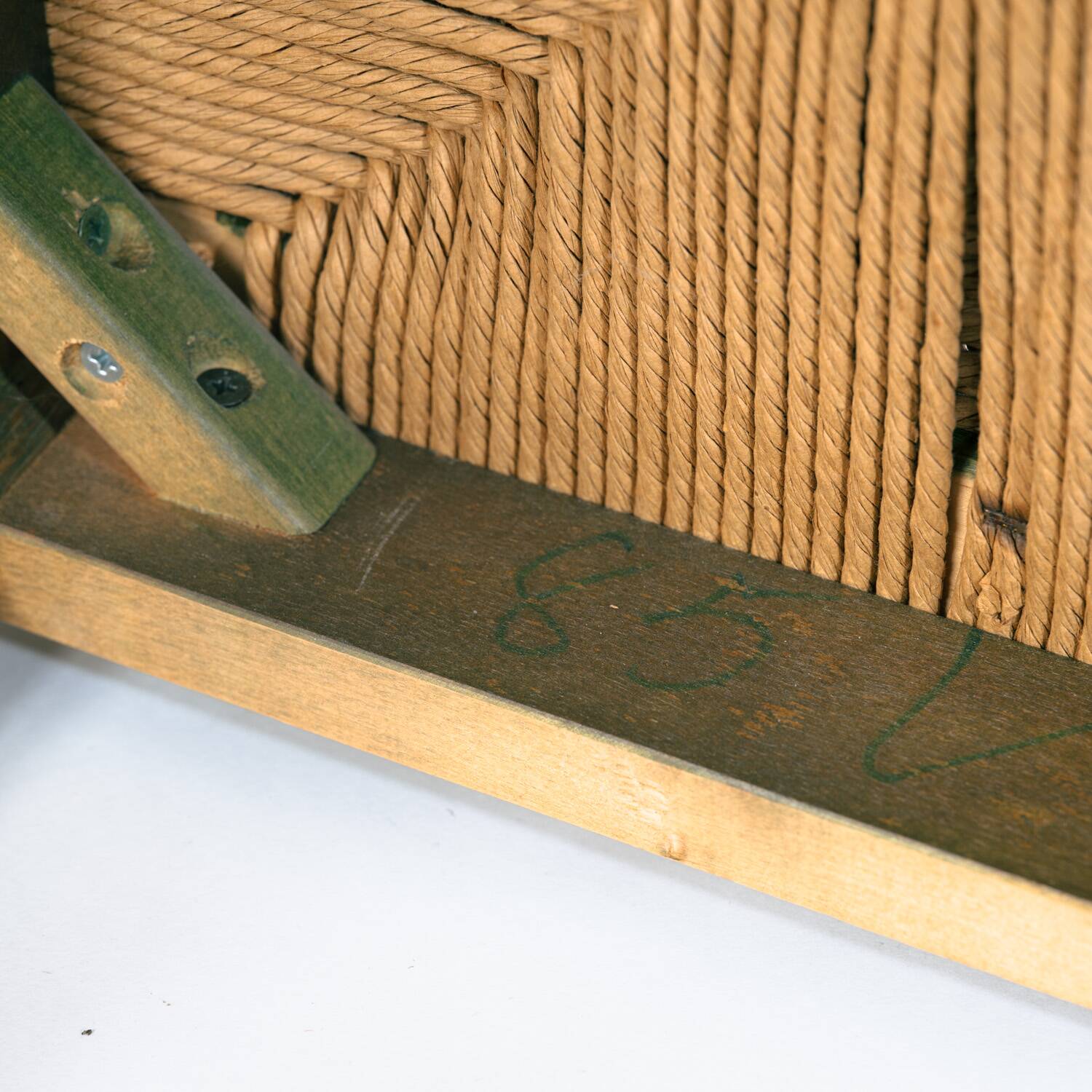 Odessa dining chairs set of 6, stained birchwood, Danish cord, 1970s