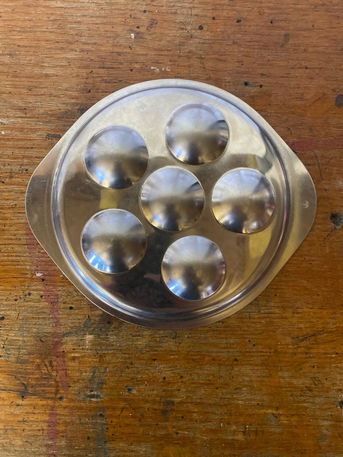 Set of 4 Snail Plates GUY DEGRENNE Stainless Steel Made in France Servic