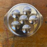 Set of 4 Snail Plates GUY DEGRENNE Stainless Steel Made in France Servic