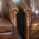 Set de 2 fauteuils club en cuir de mouton