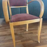 70s armchair chair in Vichy fabric