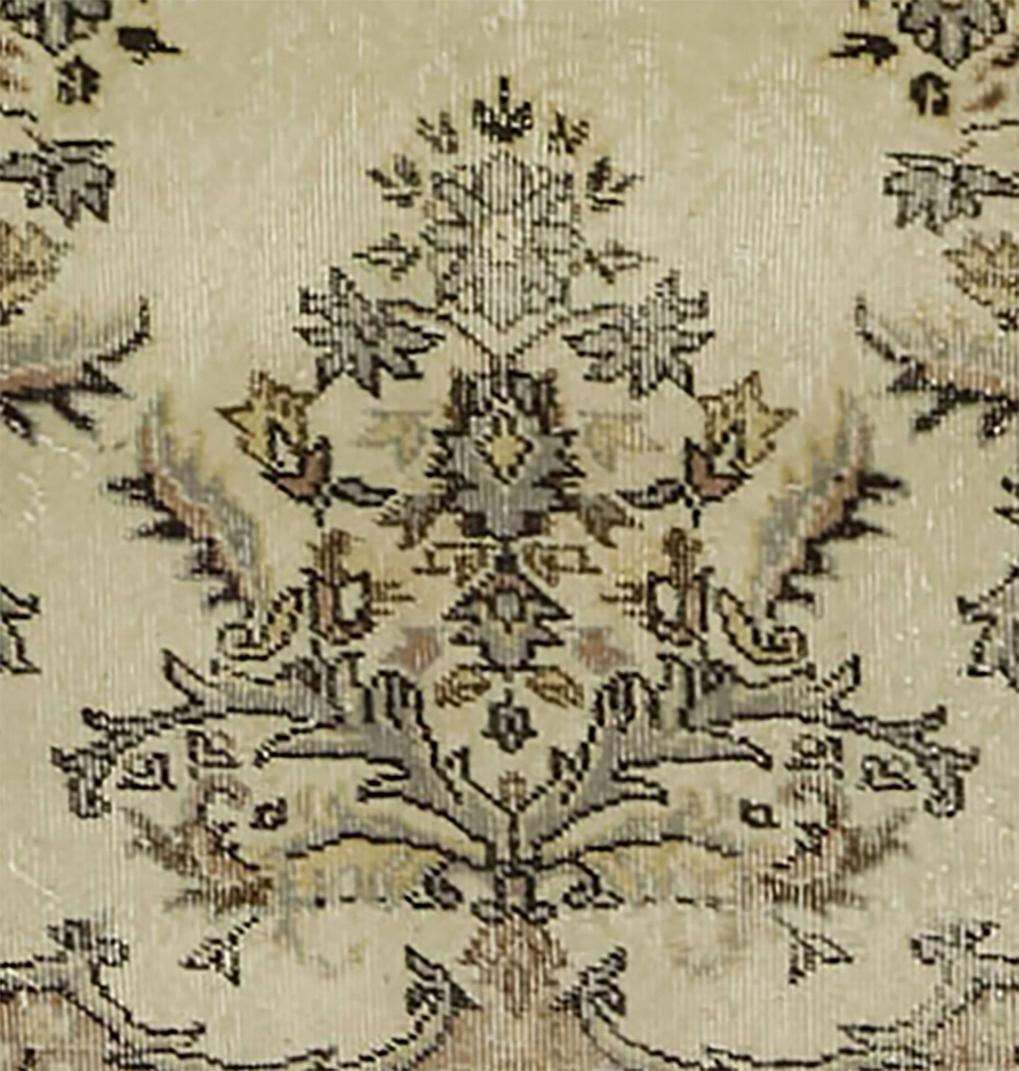 Vintage Turkish Carpet Floral Beige Brown 280 x 161 cm