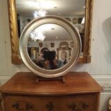 Silver round mirror 64cm