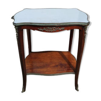 Table à thé acajou et marbre vers 1900