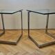 Pair of Midcentury Cantilevered Glass & Chrome Coffee Tables GEBRA, 1980s