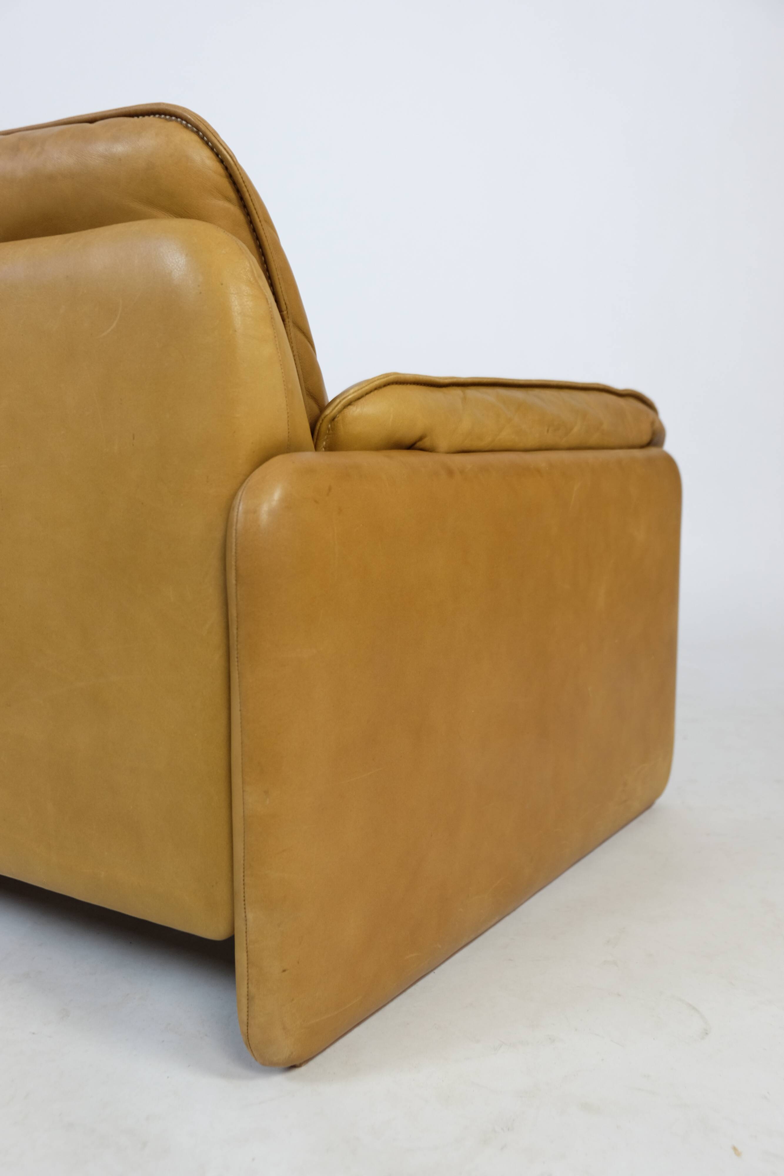 Vintage de Sede DS61 Leather Sofa Couch 70er Design 60er