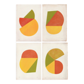 Série de 4 collages sur papier ancien signés Eawy