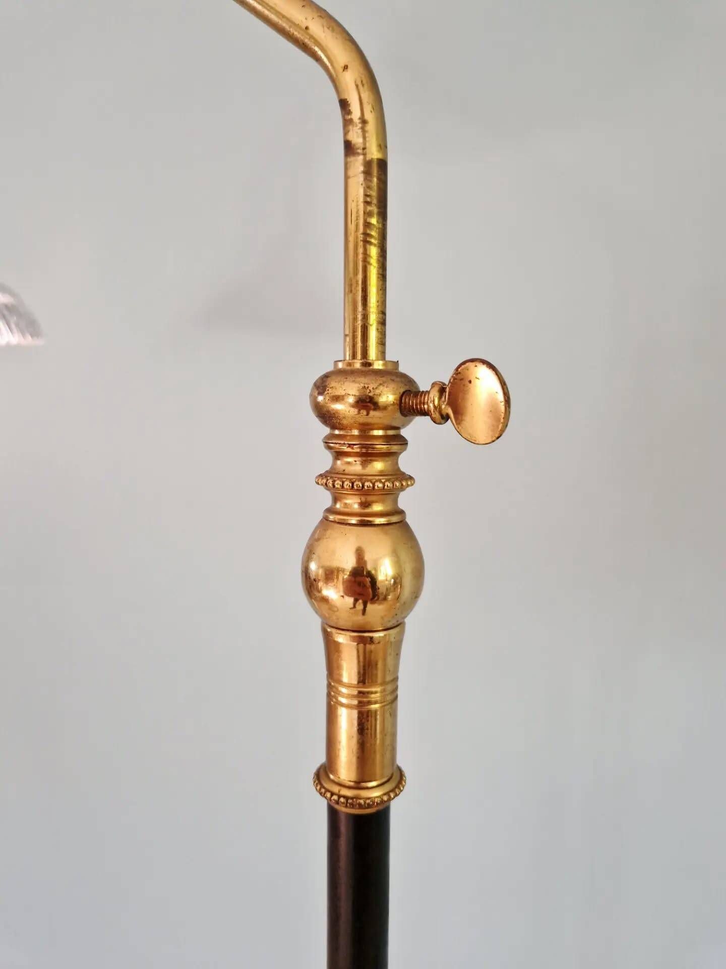 Lampadaire articulé, pied tripode, Mid-century, France, 1950