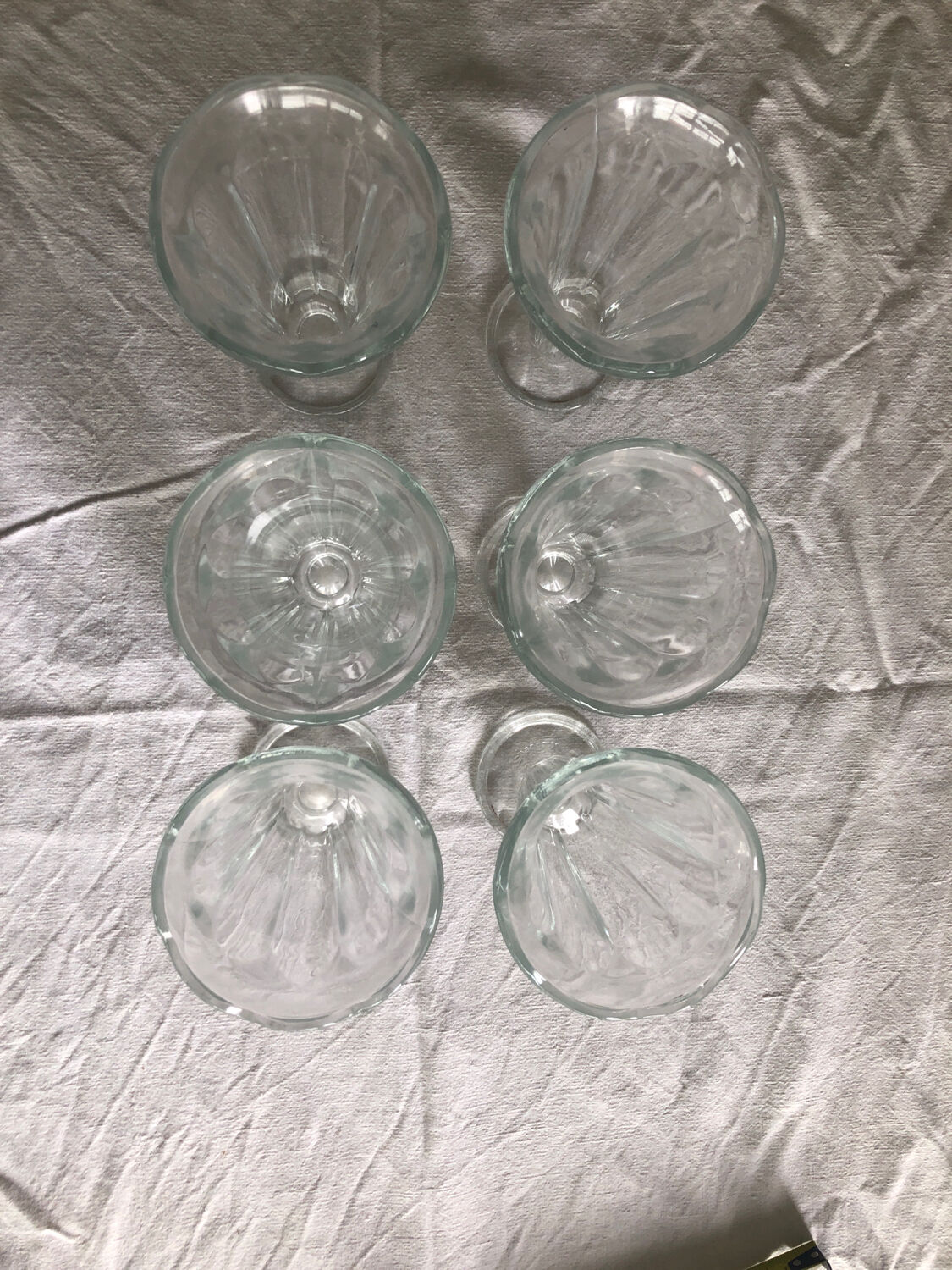 6 Vintage Italy Fidenza Glass Ice Cream Cups