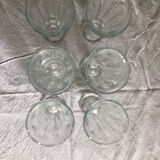6 Vintage Italy Fidenza Glass Ice Cream Cups