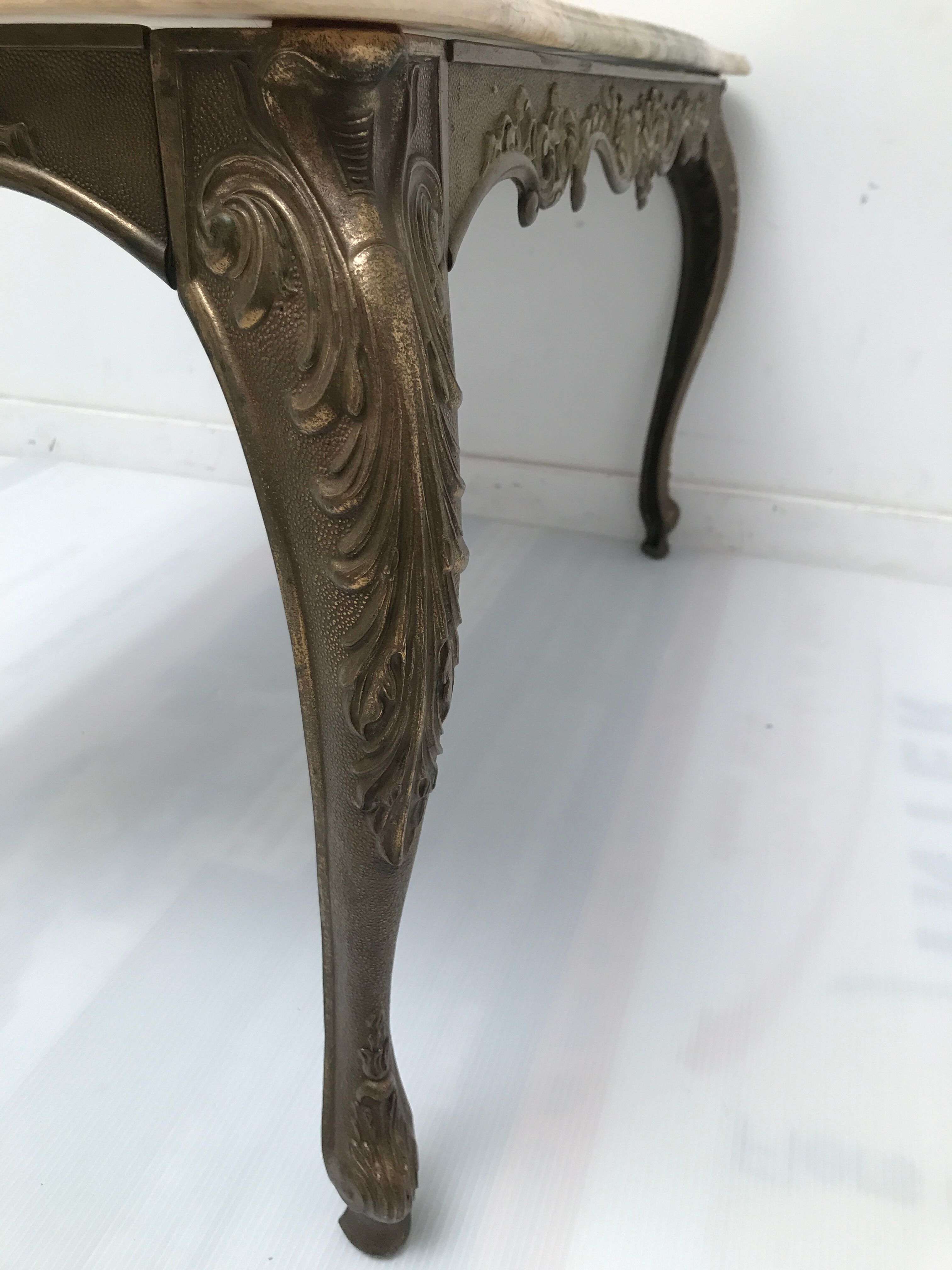 Louis XV style marble and brass coffee table