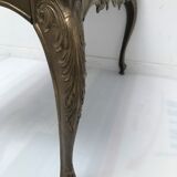 Louis XV style marble and brass coffee table